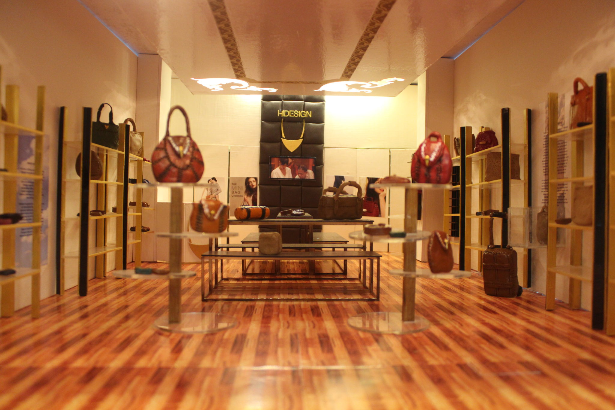 Interior view of the Hidesign store scale model